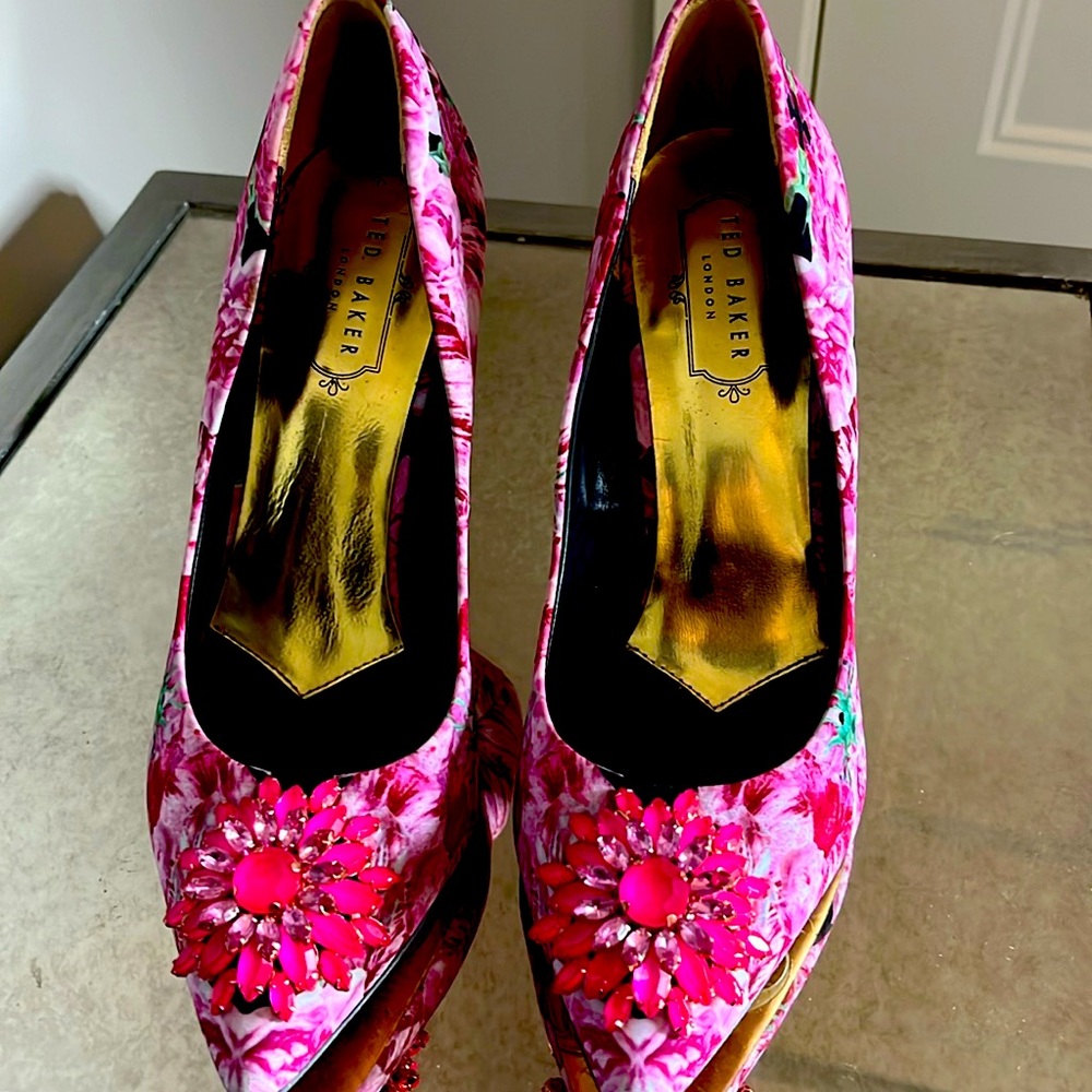 Ted Baker Bright and beautiful flower power pointed closed toe heels
